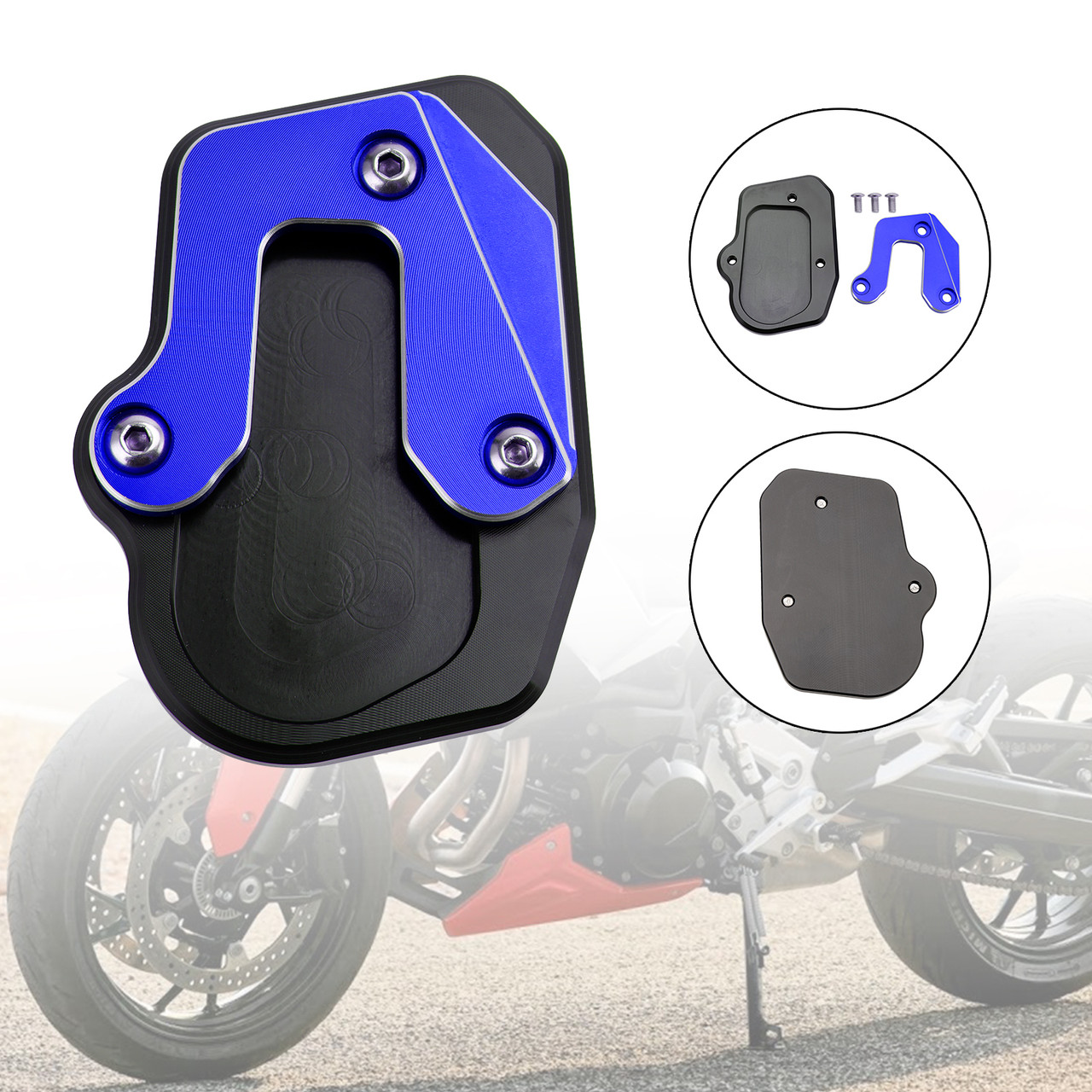 Motorcycle Kickstand Enlarge Plate Pad fit for BMW F900R F900 R 2020 BLUE