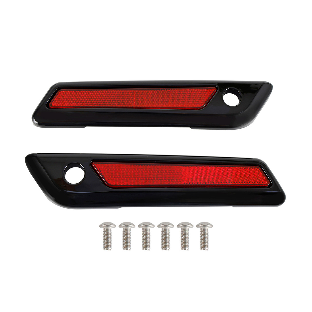 Saddlebag Latch Reflective Cover Black_Red For Touring Road Glide King 14-23