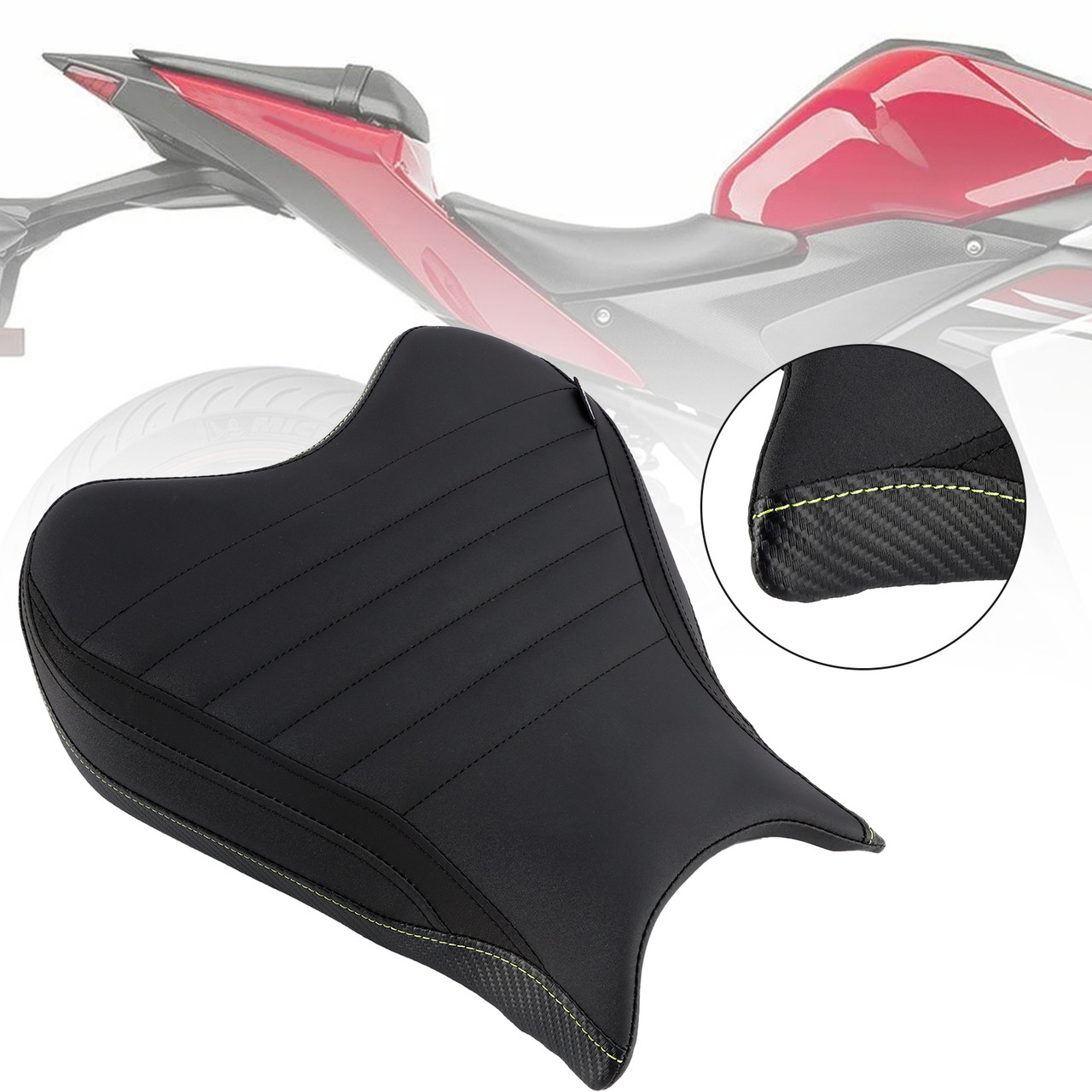 Front Raider Seat Driver Cushion Pu Black Fit For Yamaha Yzf-R7 Yzf R7 2021-2022