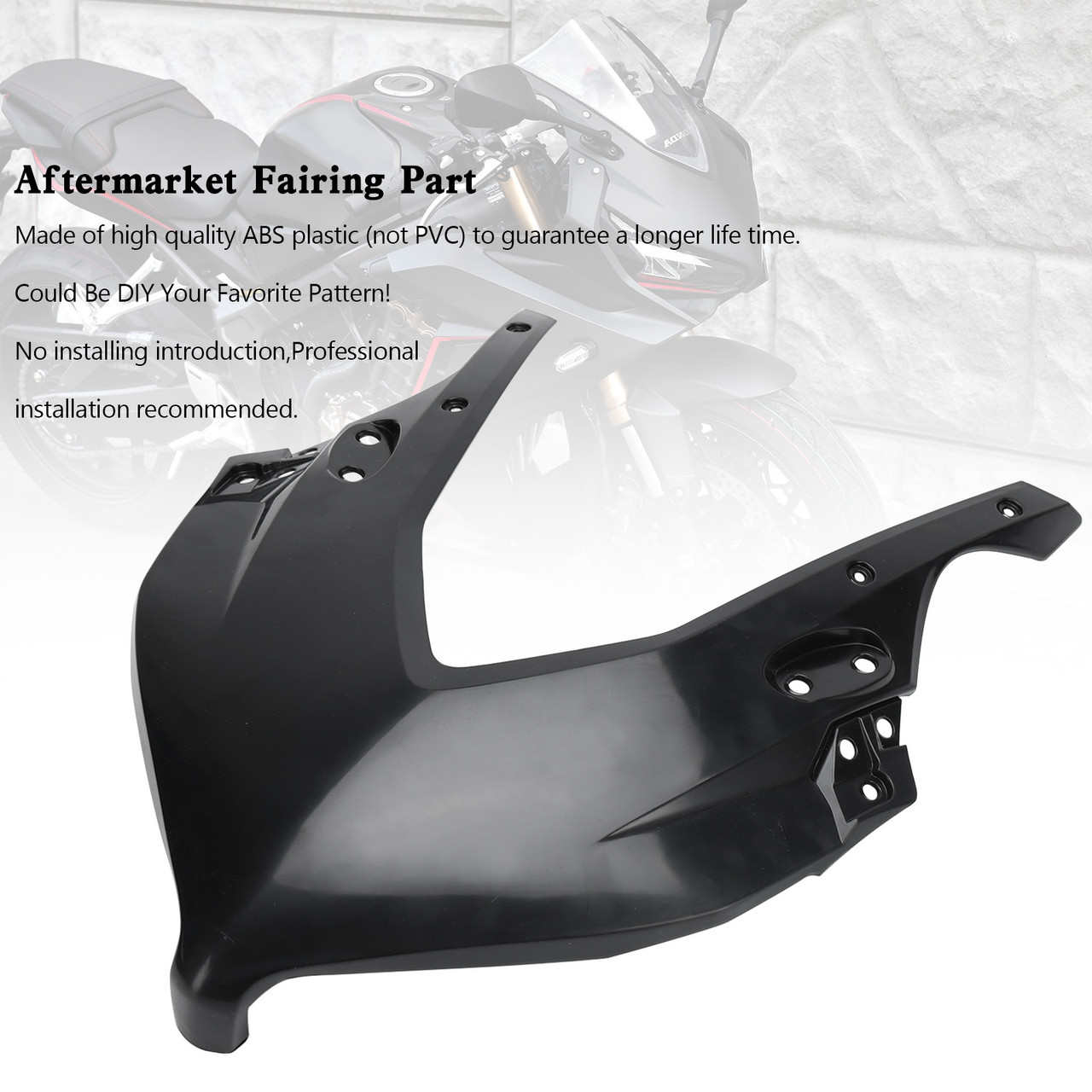 Unpainted ABS Front Headlight Nose Cover Protector for Honda CBR650R 2019-2023