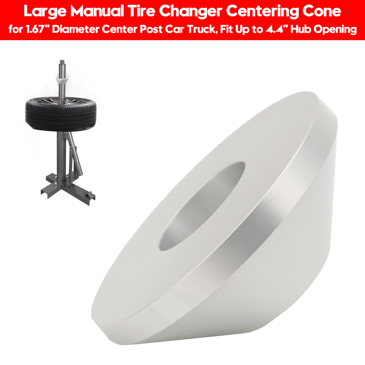 Billet Aluminum Centering Cone Kit For Manual Tire Changers - Universal Fit For Cars & Trucks! 6 thumbnail image