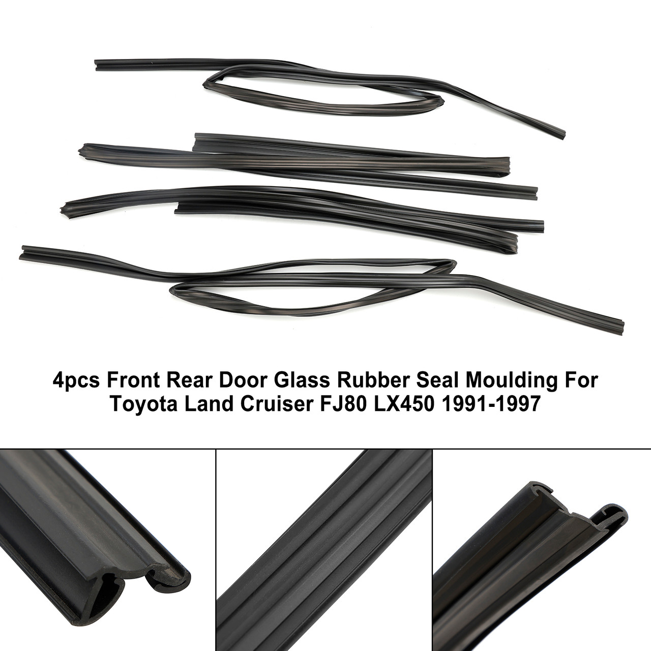 6814160010 1997 Lexus LX450 4pcs Front Rear Door Glass Rubber Seal Moulding