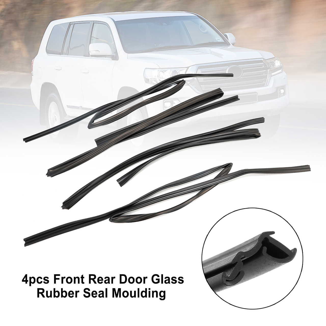 6814160010 1996 Lexus LX450 4pcs Front Rear Door Glass Rubber Seal Moulding