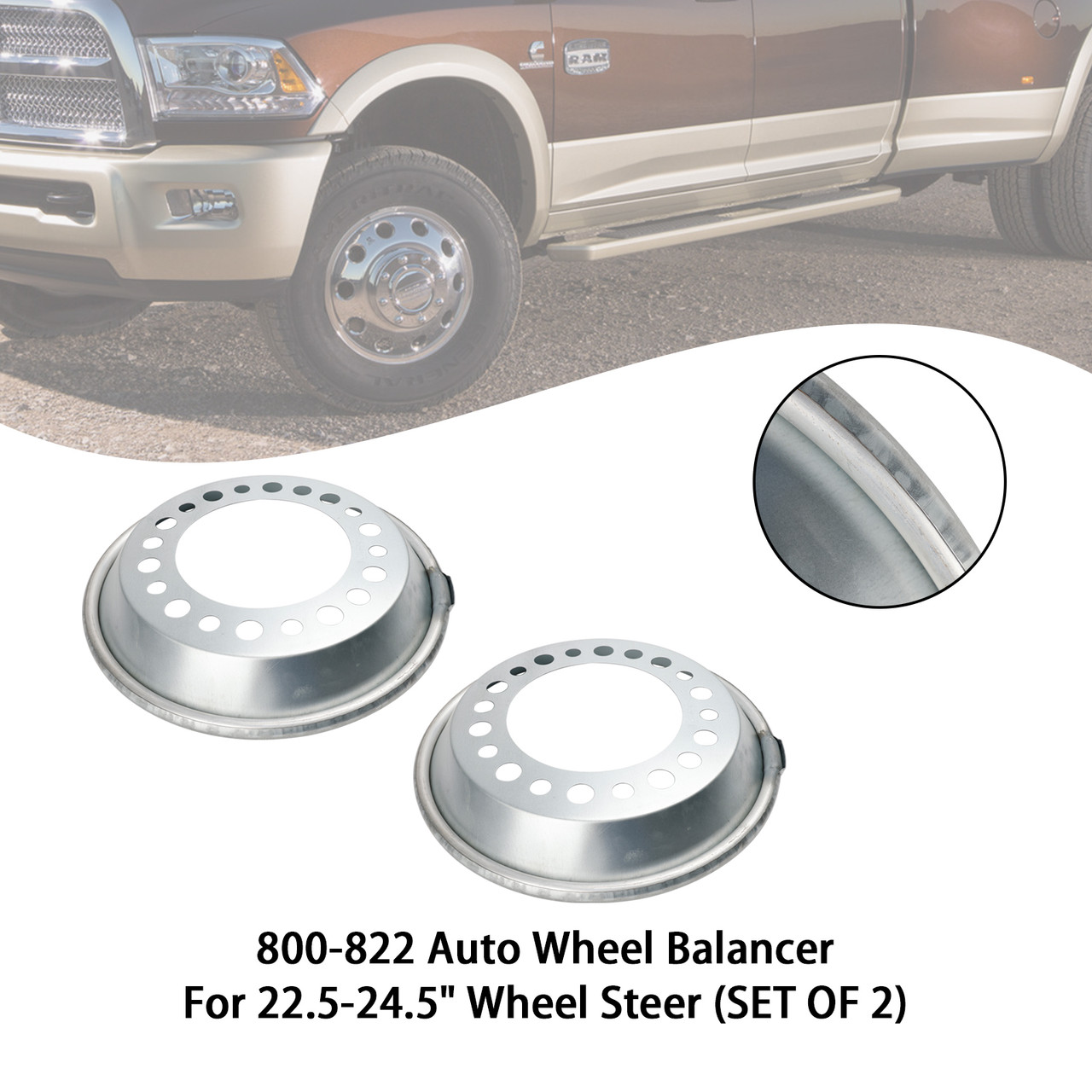800-822 Auto Wheel Balancer For 22.5-24.5" Wheel Steer (SET OF 2)