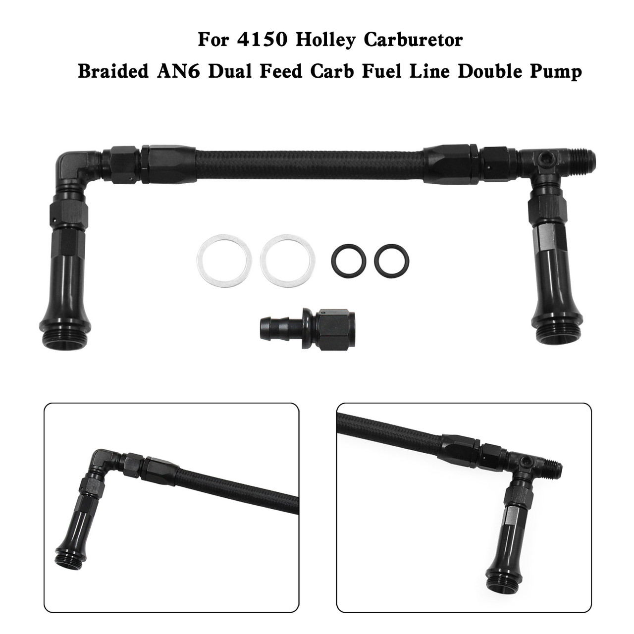 Dual Inlet -6 Dual Feed Fuel Line For Edelbrock VRS 4150 - Scram Speed - View #4
