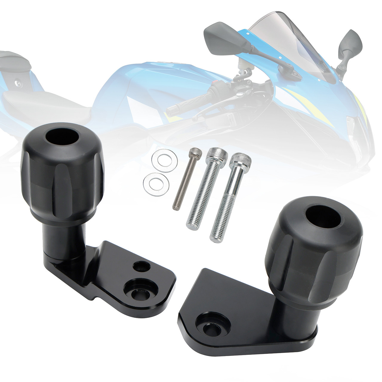 Aluminum Frame Crash Sliders Protection Black Fit For Suzuki Gsx-R 1000 R 17-21