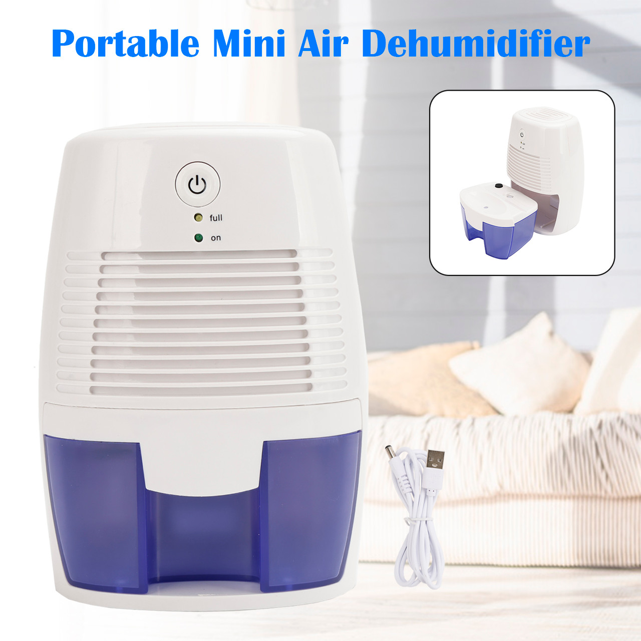 500ML Portable Mini Air Dehumidifier for Damp/Mould/Moisture in Home Ultra Quiet