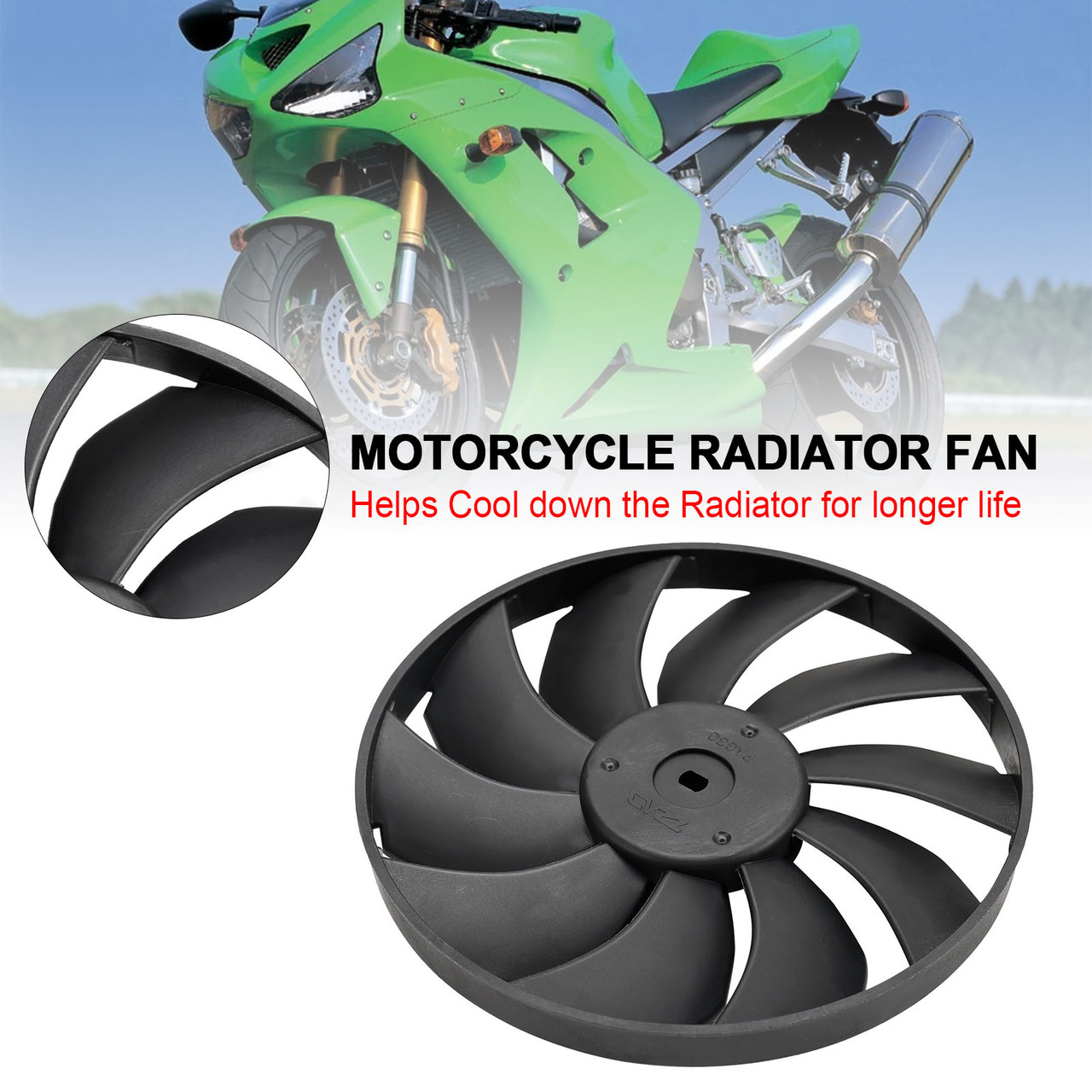 Engine Radiator Cooling Fan Blade For Kawasaki Ninja ZX-6R ZX-10R 2007-2011