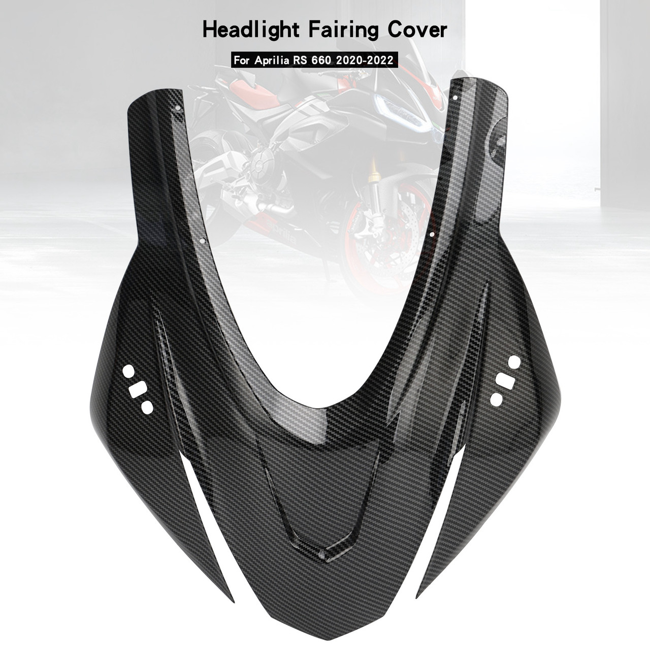 Carbon Front Headlight Hood Nose Fairing Cover For Aprilia RS 660 2020-2022
