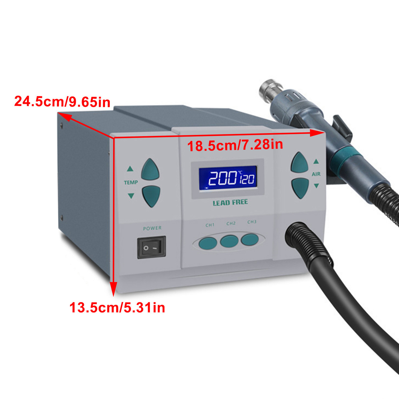 1000W Hot Air Rework Station Soldering Heat Gun Digital Display Station AC110V