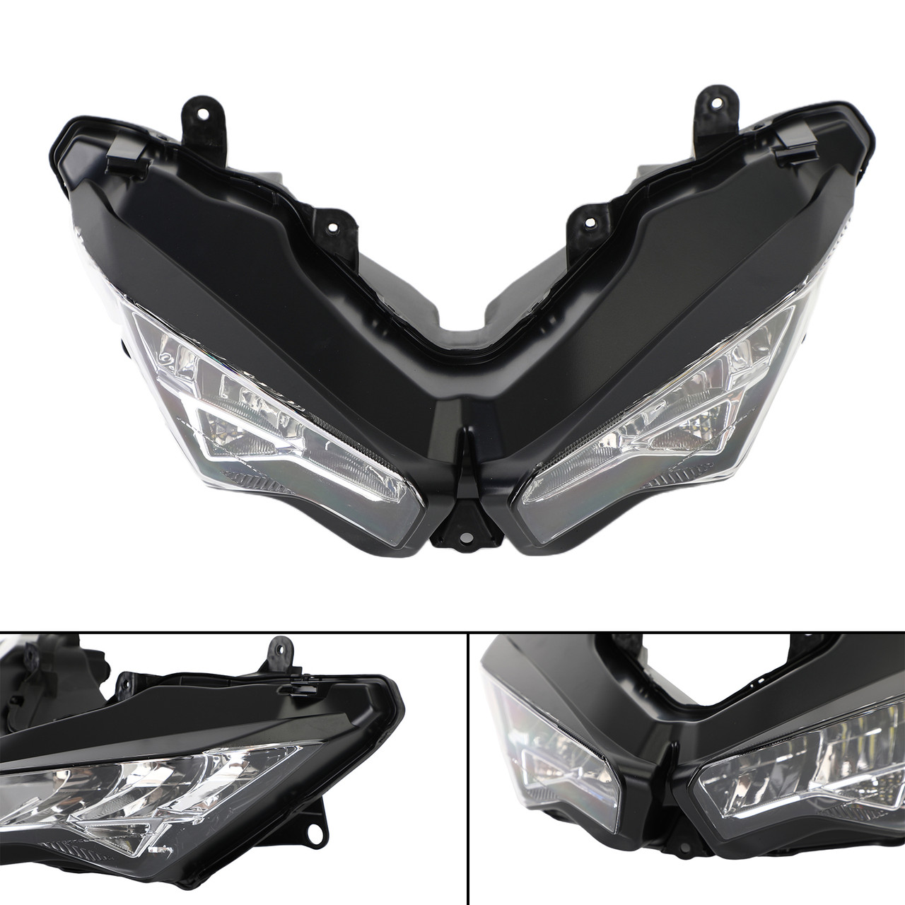 Front Headlight Grille Lamp Grille Protector Clear For Kawasaki Ninja 400 18-23