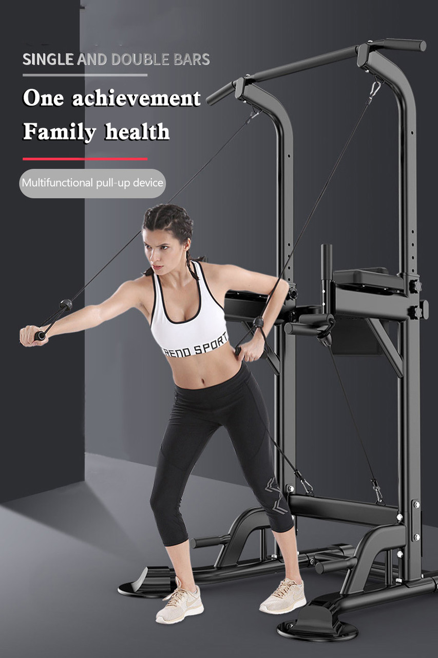 Pull-Up Bars & Squat Bar Power Tower Dip Stands Strength Training for Home Gym