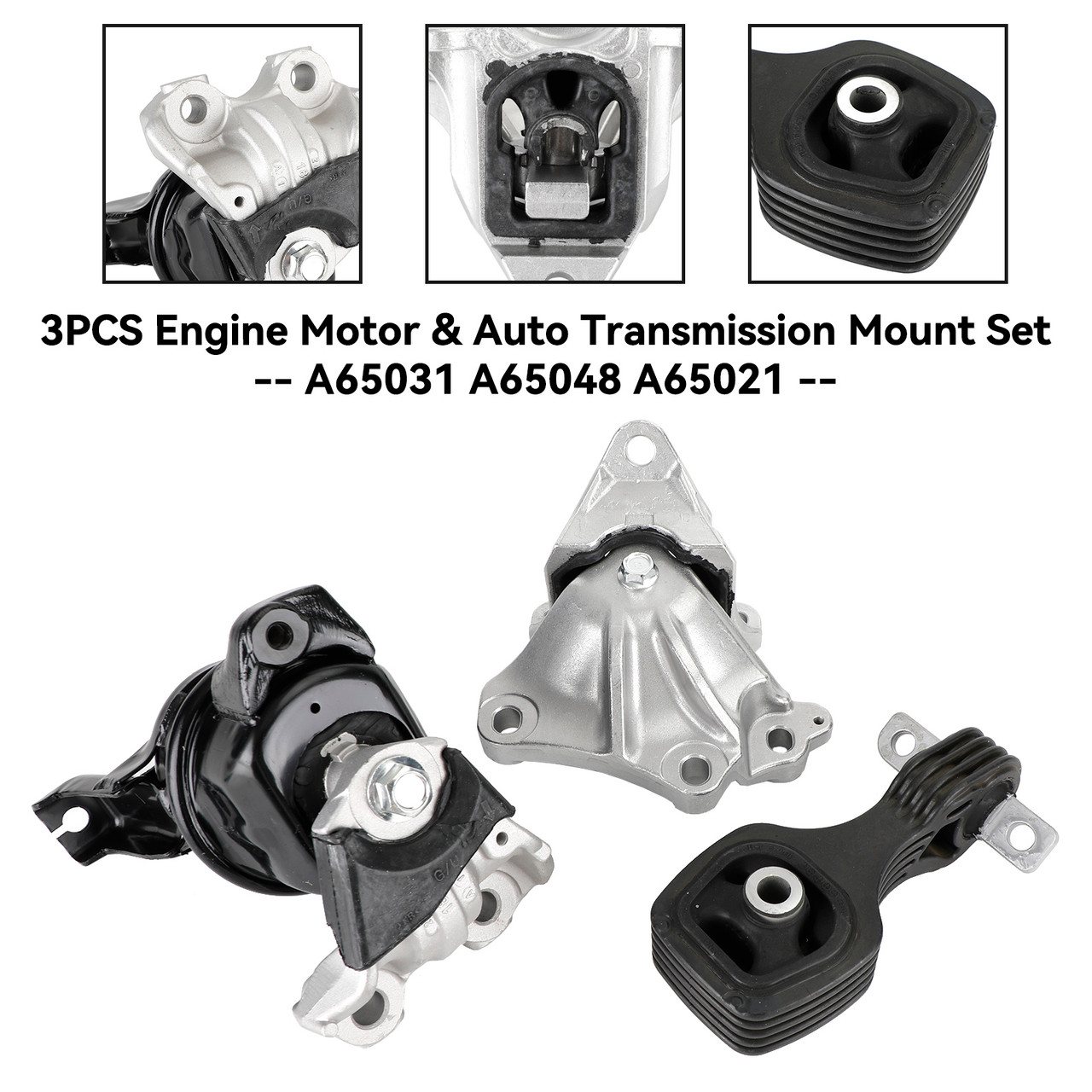 3PCS Engine Motor & Auto Transmission Mount Set For Honda Civic 1.8L 2012-2013