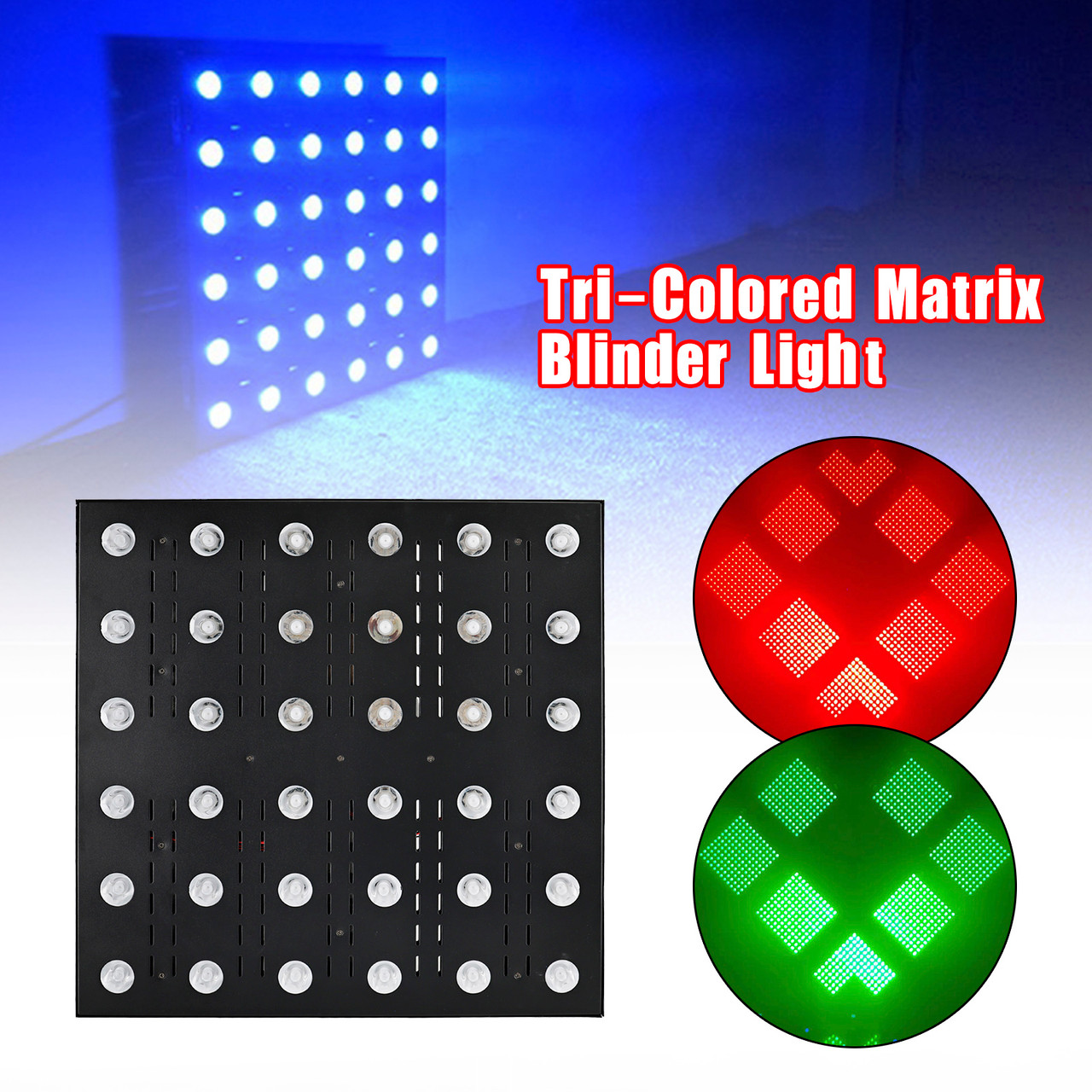 Stage Matrix 36 RGB 6x6 Tri-Colored Matrix Blinder Light DJ Band Effect Lighting