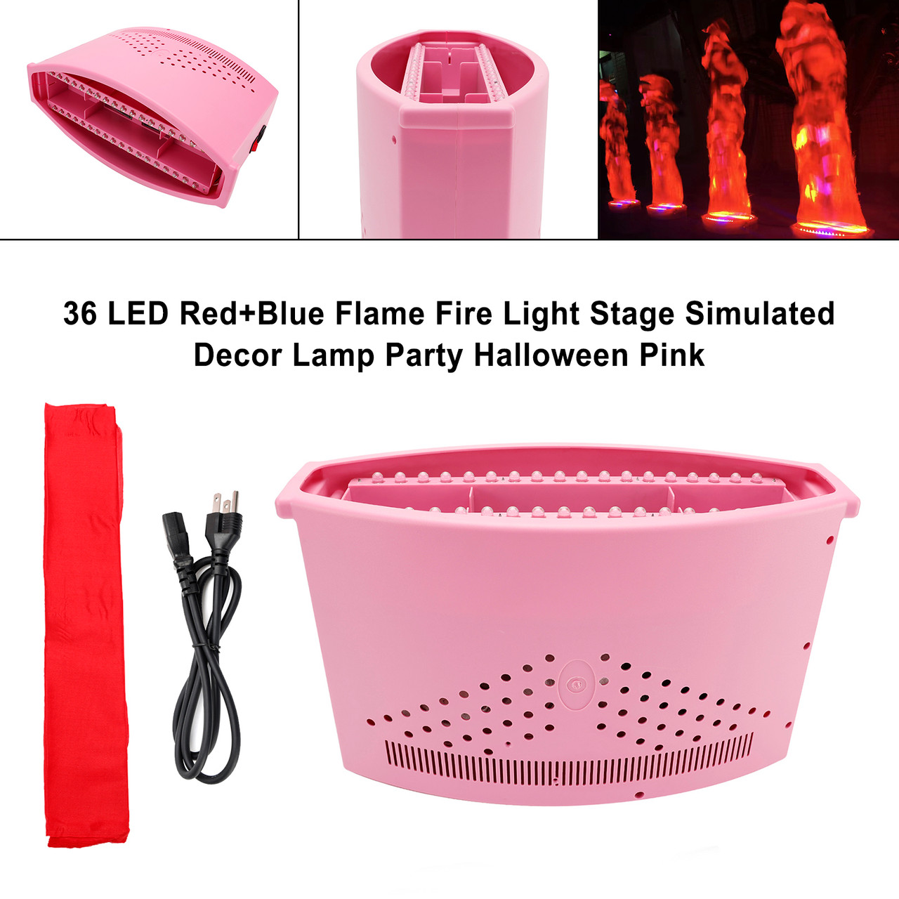 36 LED Red+Blue Flame Fire Light Stage Simulated Decor Lamp Party Halloween Pink