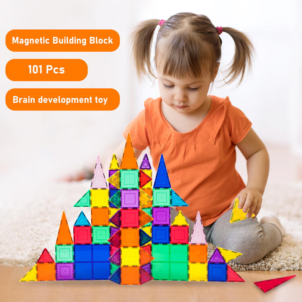 101 Pcs Magnetic Building Block Educational Child Brain Development Stacking Toy