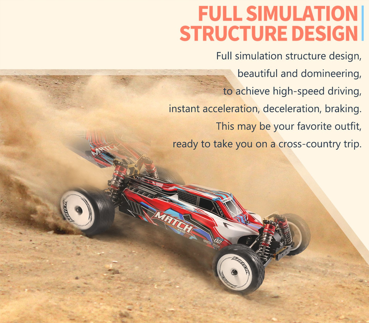 Wltoys 104001 High-speed Rc 1:10 Remote Control Car Drift Car Desert Buggy Truck