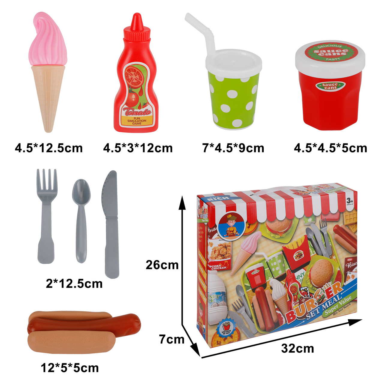 30 Pcs Play Food Pretend Toys Kitchen Set Pretend Food Children Toy Set For Kids