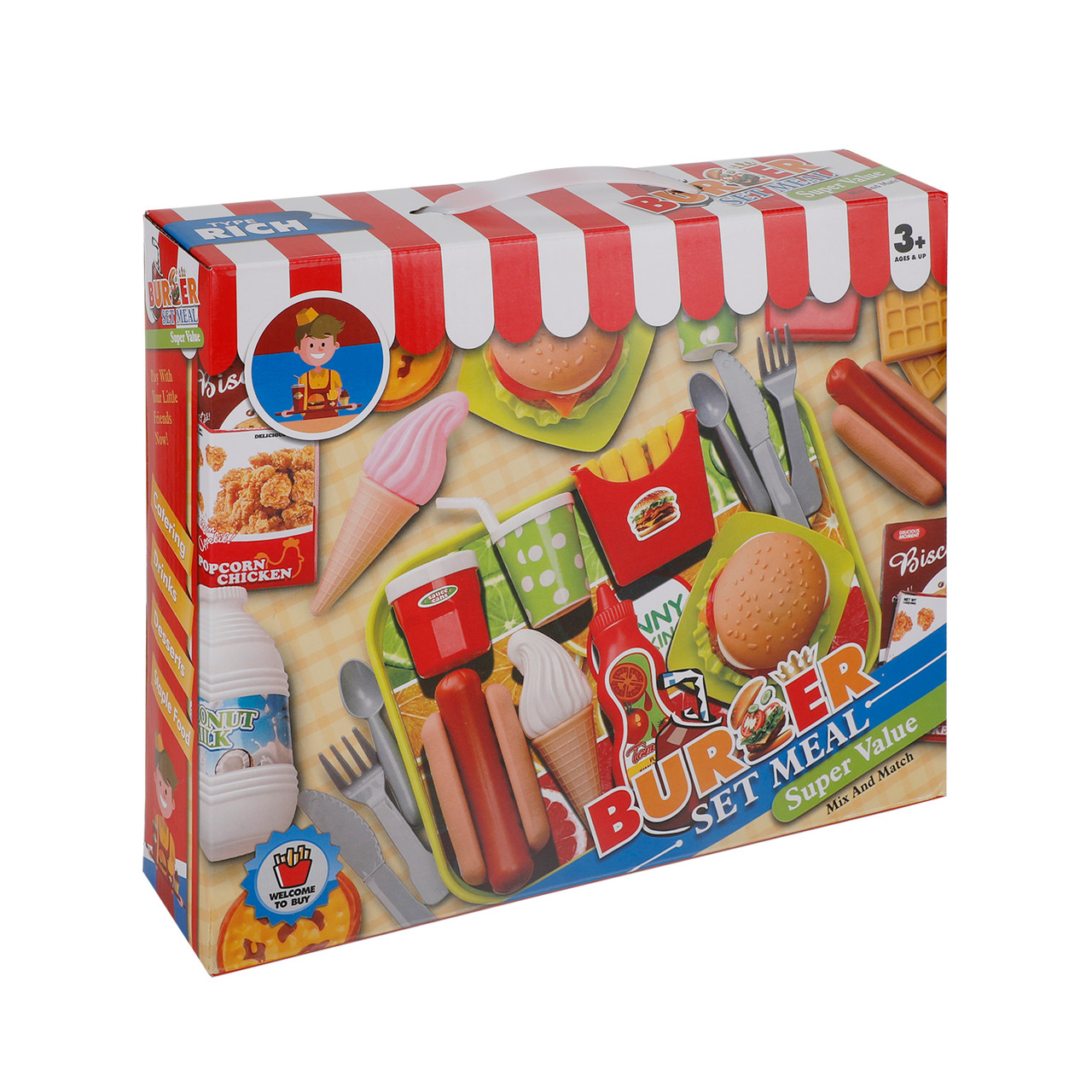 30 Pcs Play Food Pretend Toys Kitchen Set Pretend Food Children Toy Set For Kids