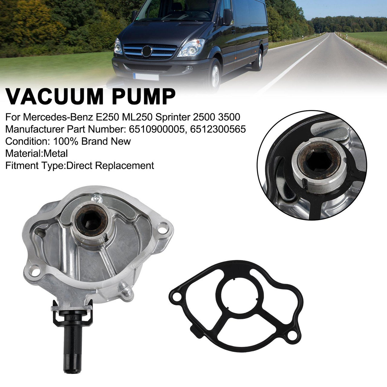 Vacuum Pump 6510900005 6512300565 For MERCEDES SPRINTER 906 2006+