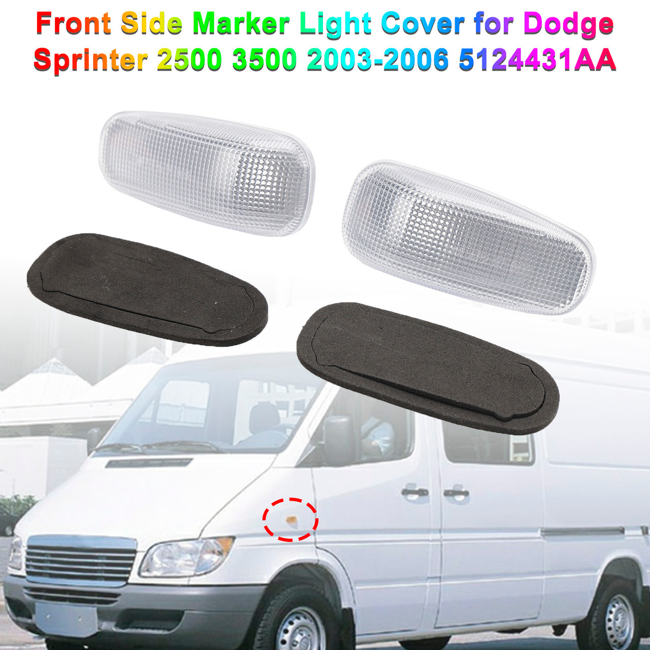 Front Side Marker Light Cover for Dodge Sprinter 2500 3500 2003-2006 5124431AA