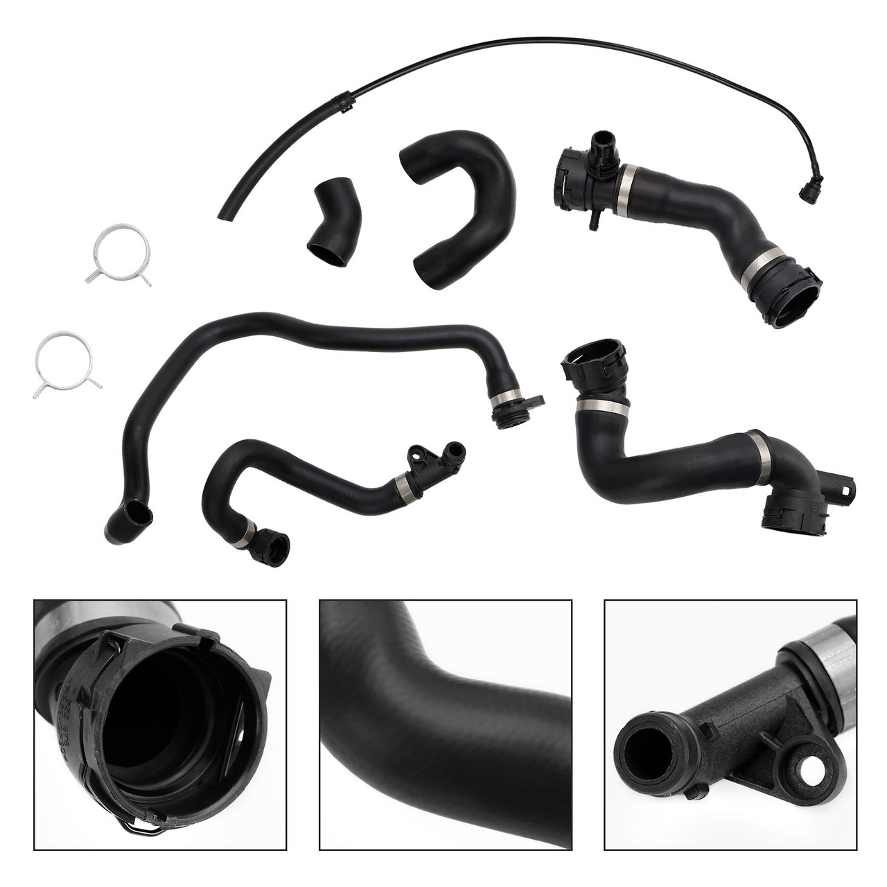 Radiator Coolant Water Hose Pipe Kit (7 Hoses) For BMW E90 128i 328i 2007-2011