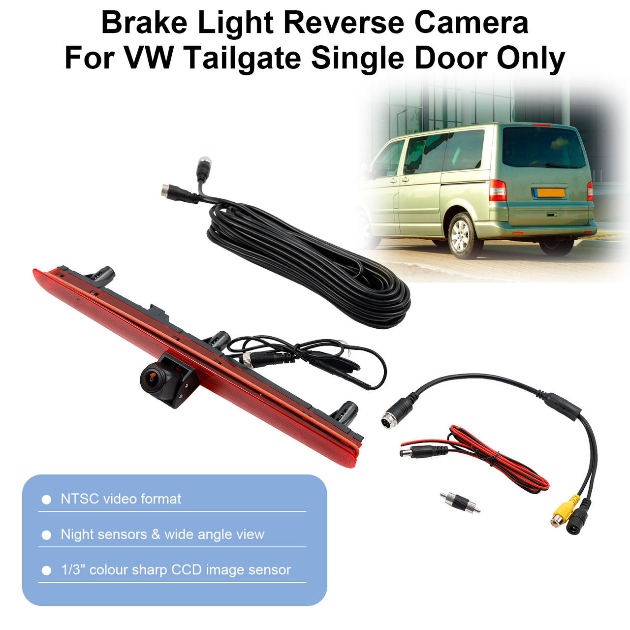 Reverse Camera For VW Transporter T5 T5.1 Brake Light Tailgate Single Door Only