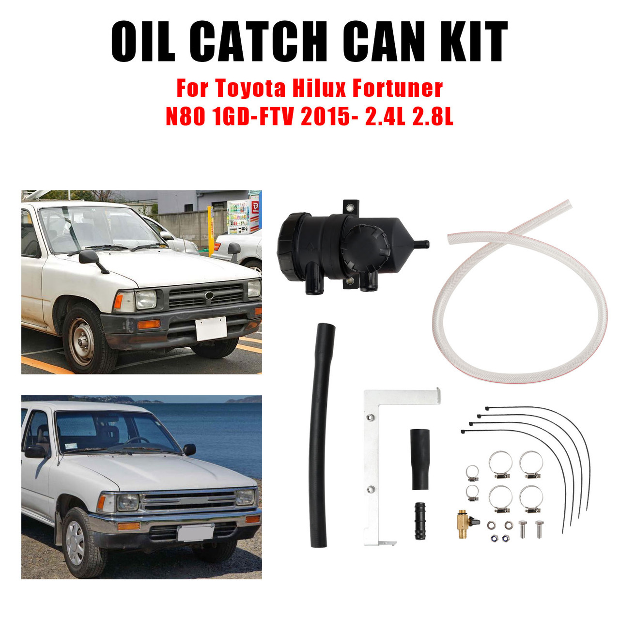 Oil Catch Can Kit OS-PROV-12 For Toyota Hilux Fortuner 1GD-FTV 2015 2.4L 2.8L