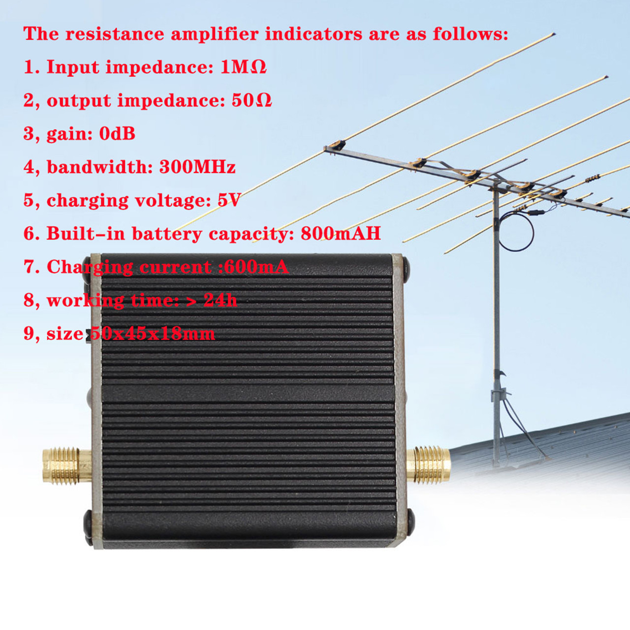 High Impedance Amplifier for SDR Walkie Talkie Small Loop Antenna Donut Antenna