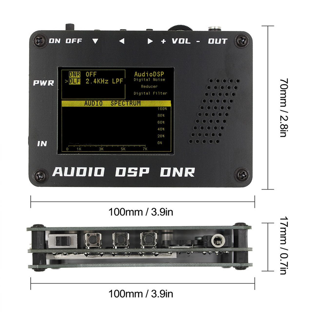 Audio DSP Noise Reducer DNR Digital Filter SSB Ham radio YAESU ICOM + Speaker