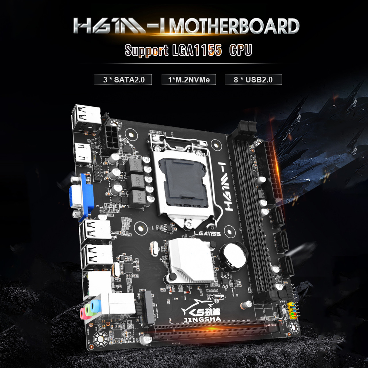 H61-ME Motherboard LGA 1155 Support 2*DDR3 USB2.0 SATA2 NVME WIFI Bluetooth