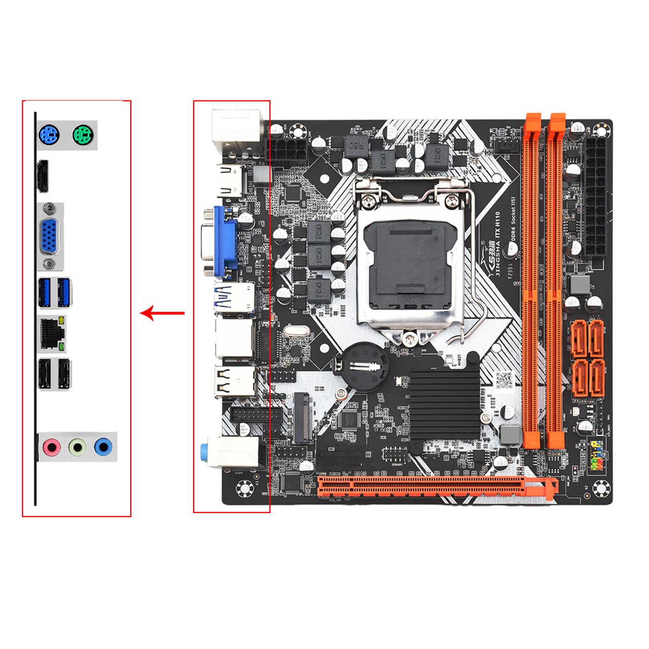 ITX H110 Motherboard LGA 1151 Support 2*DDR3 USB3.0 SATA3 NVME WIFI Bluetooth