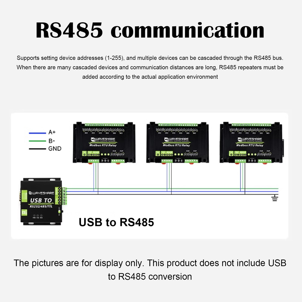 8-channel RS485 Relay Module Multiple Isolation Protection Circuits US Plug