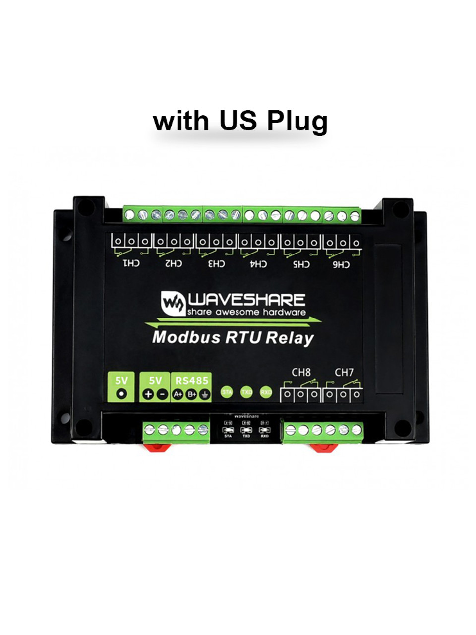 8-channel RS485 Relay Module Multiple Isolation Protection Circuits US Plug