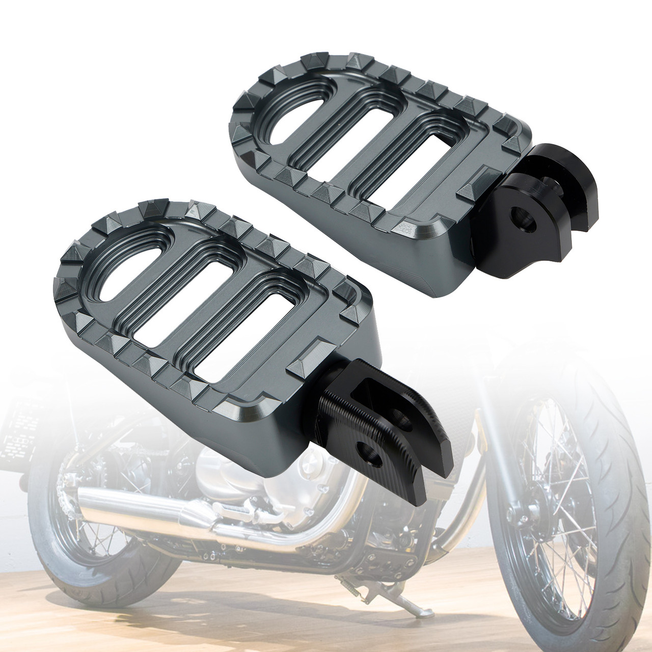 Front Footrests Foot Peg fit for Bonneville Bobber 2017-2023 Rocket 3R 2020-2023 Gray