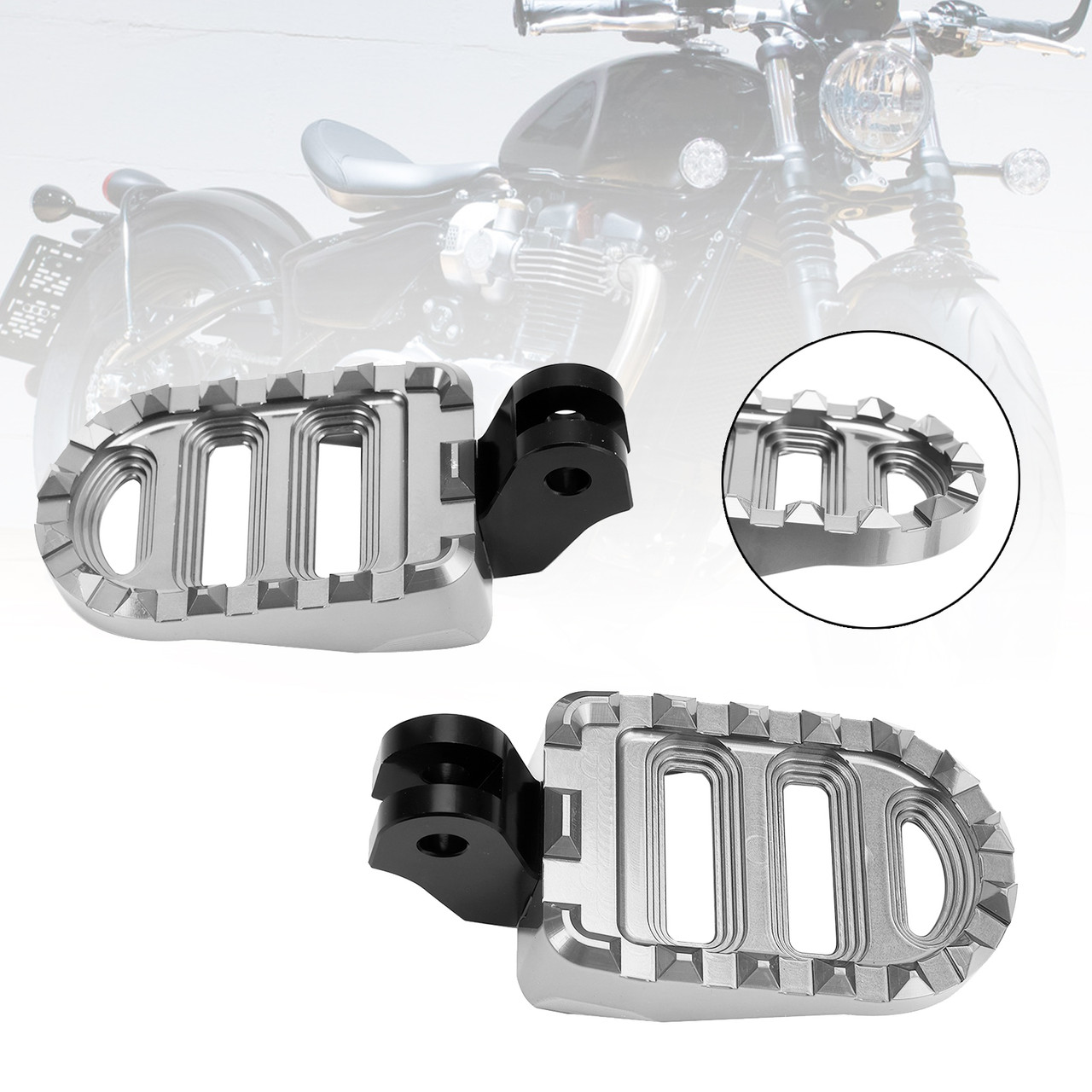 Front Footrests Foot Peg fit for Bonneville T100 T120 2016-2022 SIL