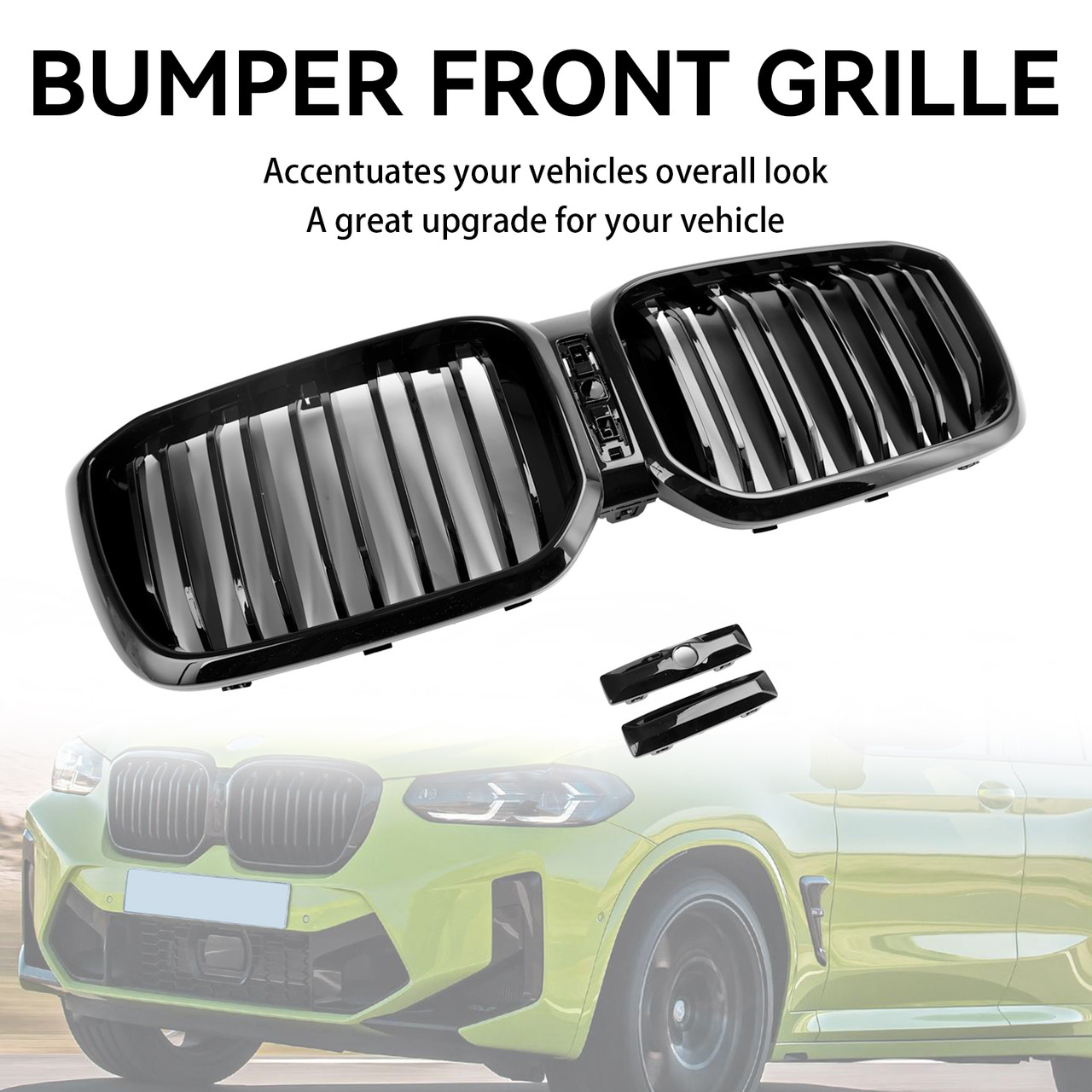 LEAVAN Gloss Black Kidney Grille For 2022-2023 BMW X3 X4 G01 G02 – Front Mesh Grill, No Camera Hole, Painted Finish