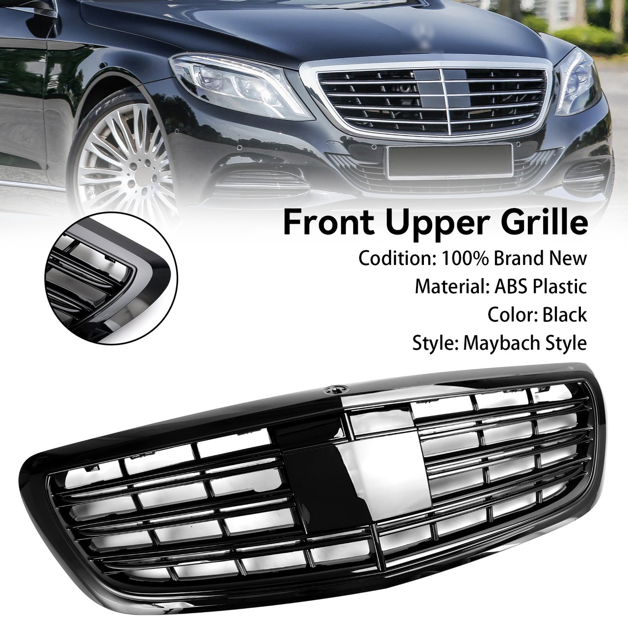 Front Grill Grille Fit Mercedes-Benz S-class W222 S500 S550 S600 2014-2020 W/ACC