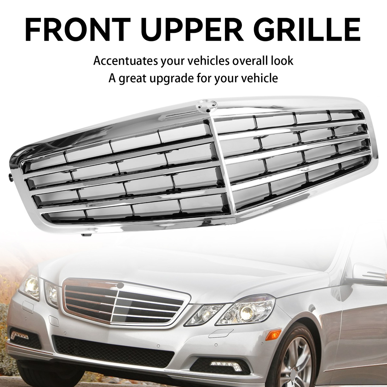 Chrome Front Grill Grille Fit Mercedes-Benz E Class W212 E350 E550