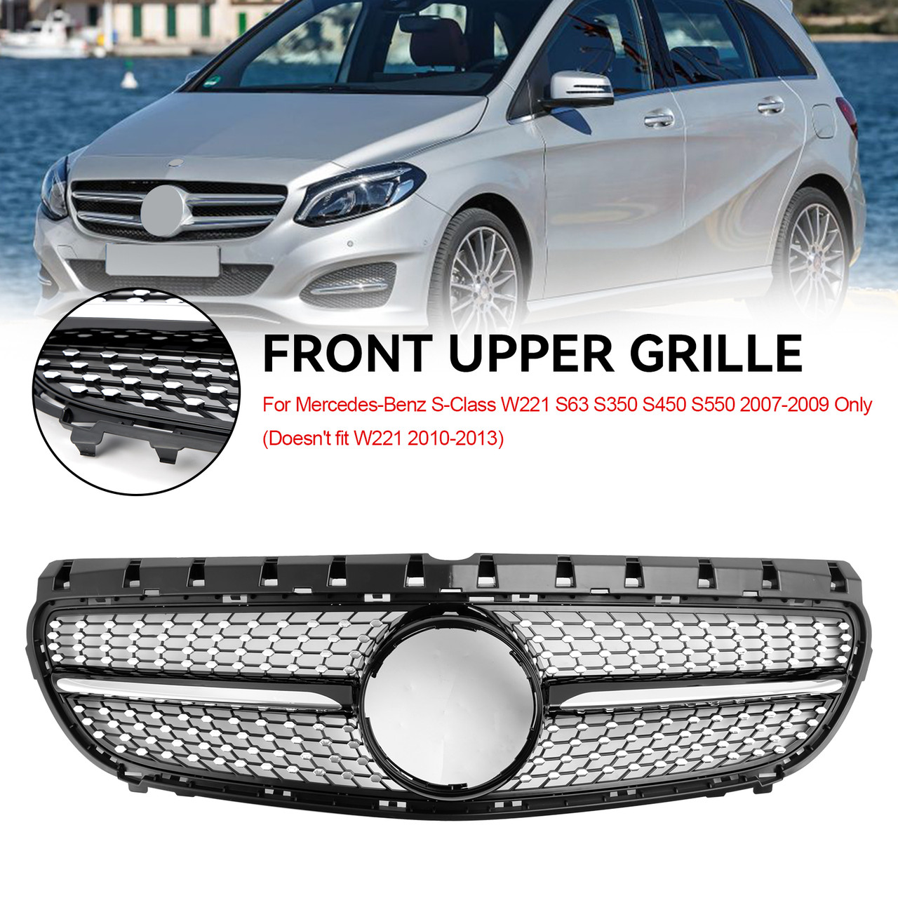 Front Bumper Grill Grille fit Mercedes Benz B-Class W246 Facelift 2015-2018