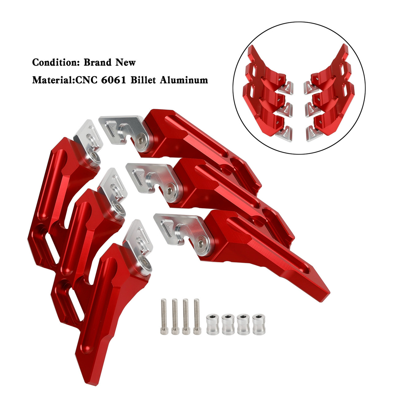 CNC Front Fork Fender Side Mudguard Sliders For YAMAHA YZF-R15 V3 V4 18-22 Red