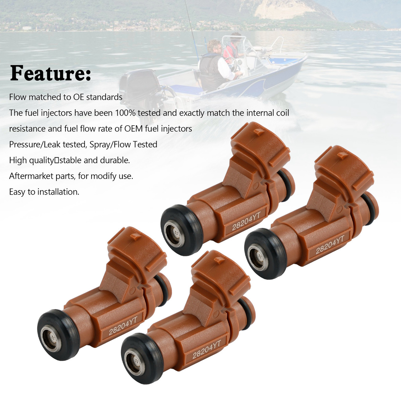 4PCS 15710-96J00 Fuel Injectors For Suzuki Outboard 175HP 200HP 225HP 250HP 300HP