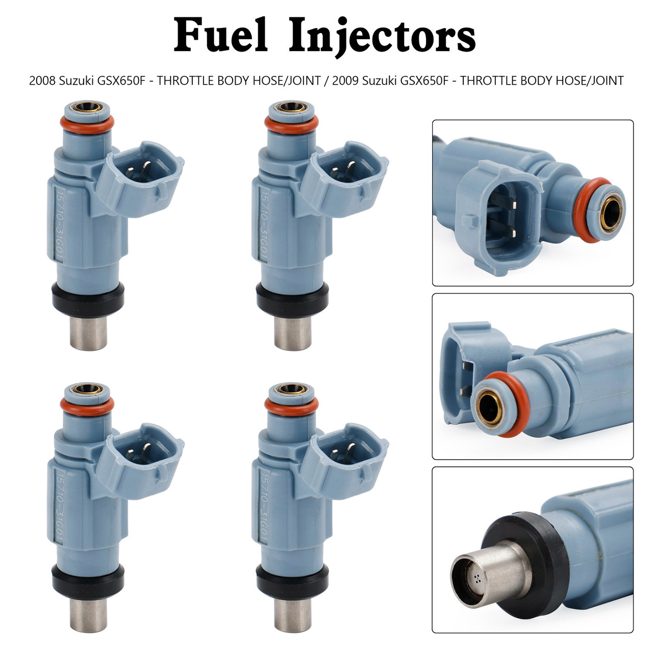 4PCS Fuel Injector 12 Holes 15710-17H00 For Suzuki GSX650F KATANA 2008-2009
