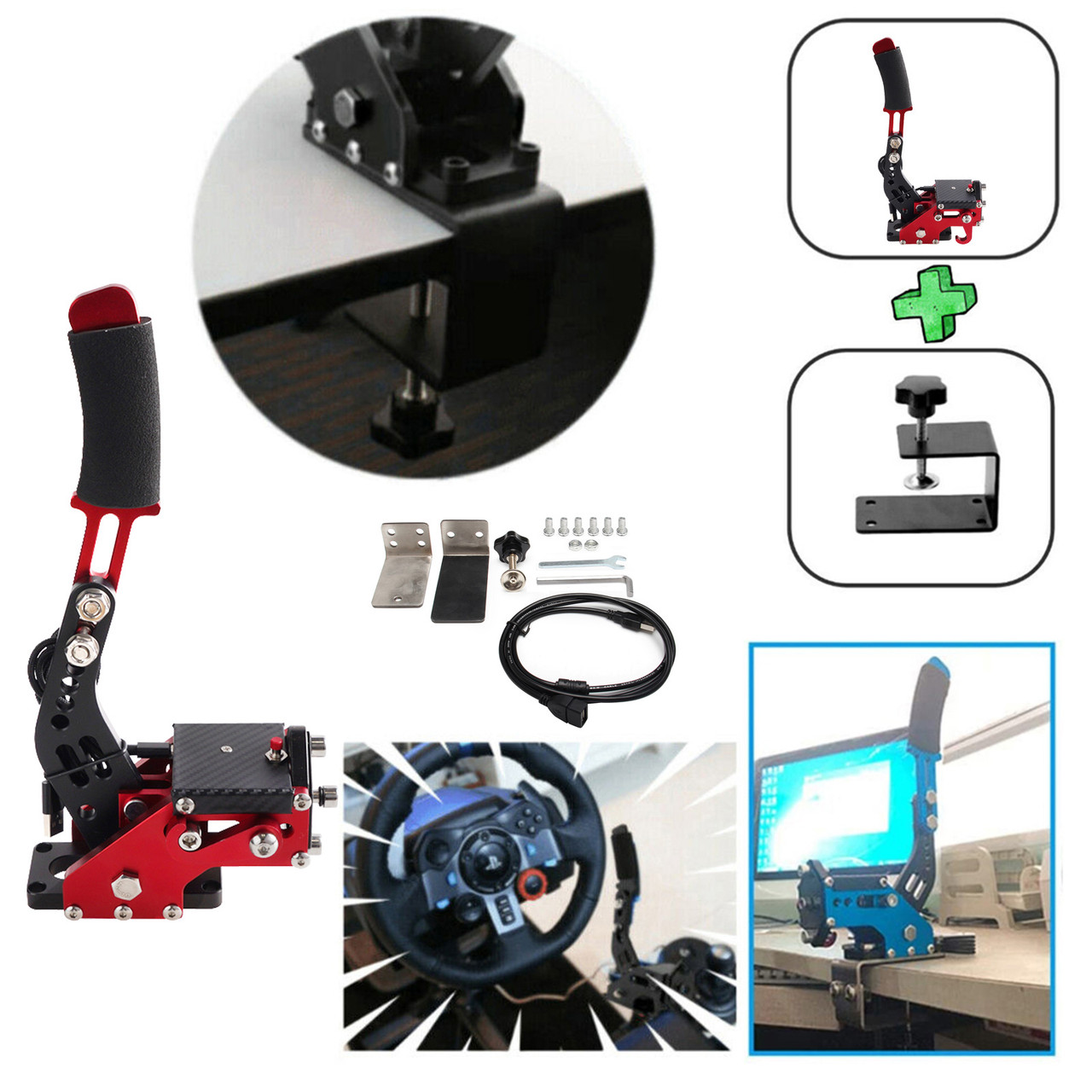 14Bit PS4/PS5 USB3.0 Handbrake Kits for Steering Wheel Thrustmaster T300RS Red