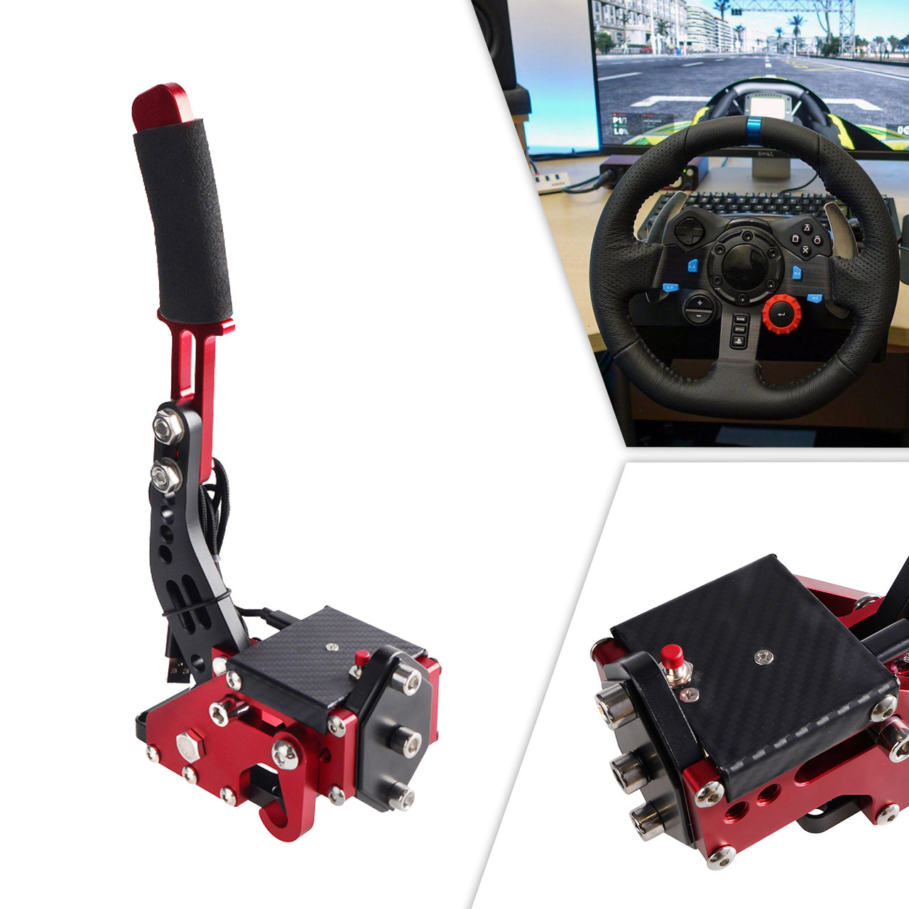 14Bit PS4/PS5 PS USB3.0 SIM Handbrake for Racing Games Thrustmaster T300RS Red