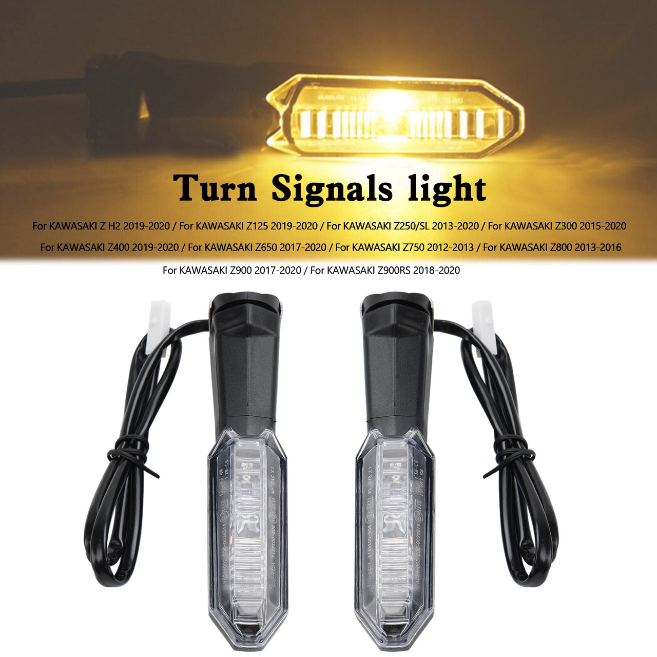 Turn Signals light For Kawasaki Z125 Z250 Z400 Z650 Z750 Z800 Z900 clear