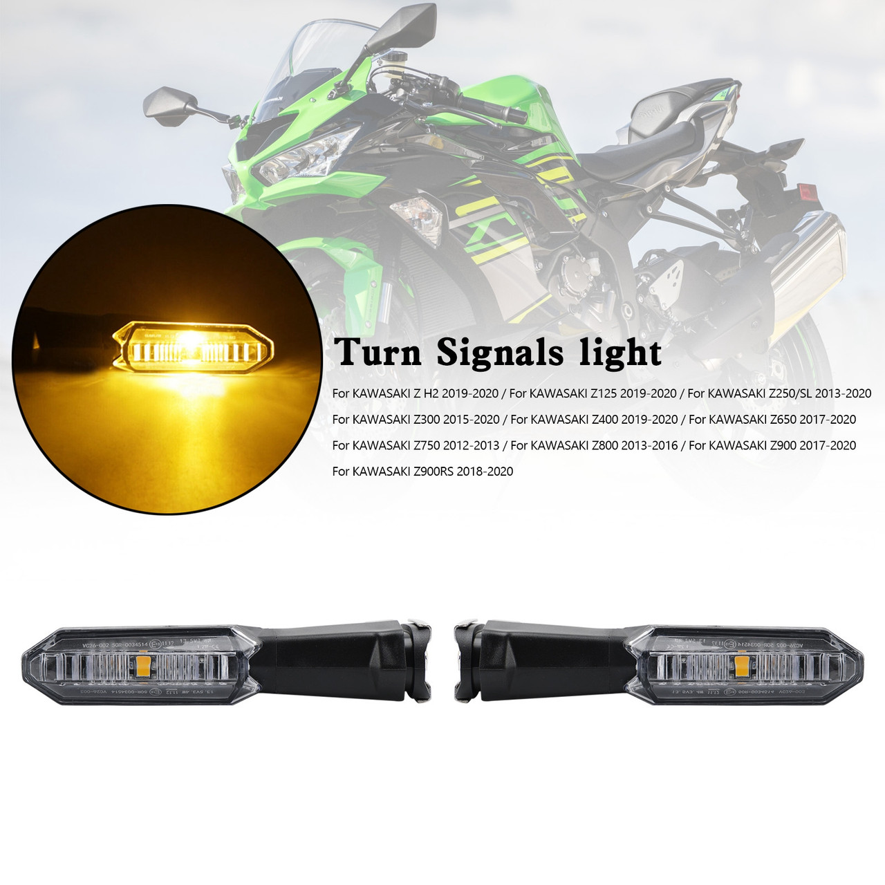 Turn Signals light For Kawasaki Z125 Z250 Z400 Z650 Z750 Z800 Z900 clear