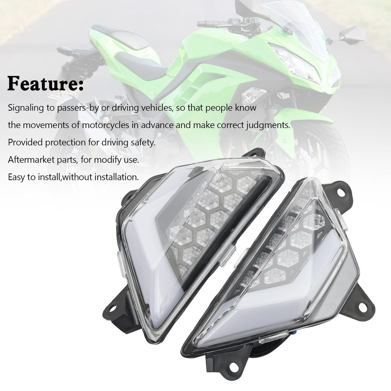 LED Front Turn Signal Light For KAWASAKI NINJA 300 400 650 ZX-6R