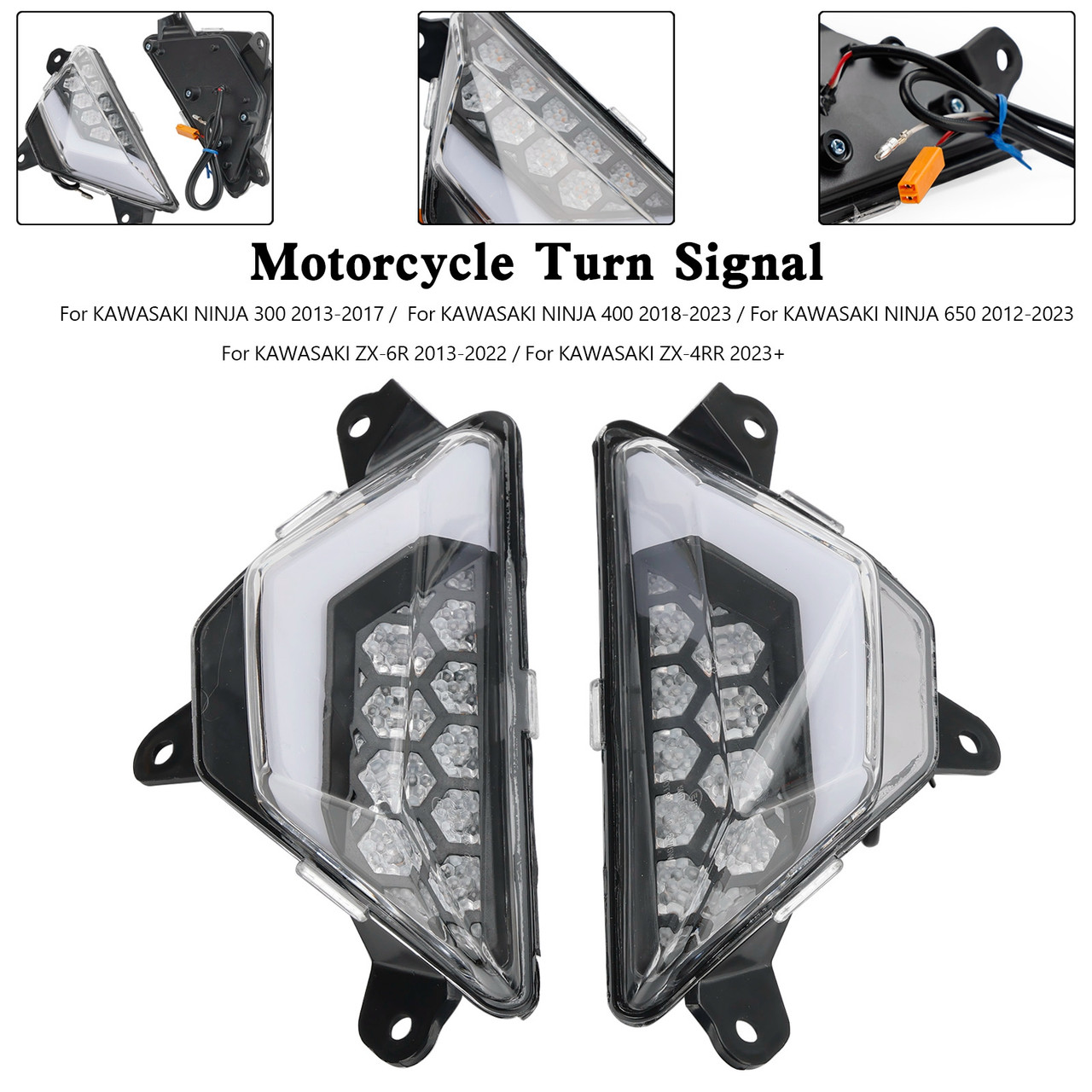 LED Front Turn Signal Light For KAWASAKI NINJA 300 400 650 ZX-6R