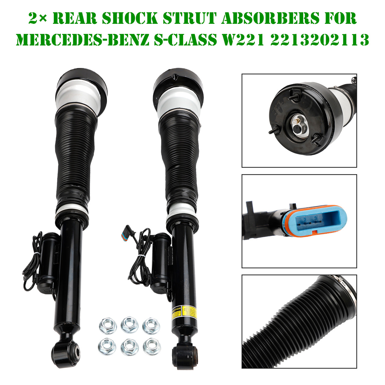 2pcs Rear Shock Strut Absorbers for Mercedes-Benz S-Class W221 2213202113